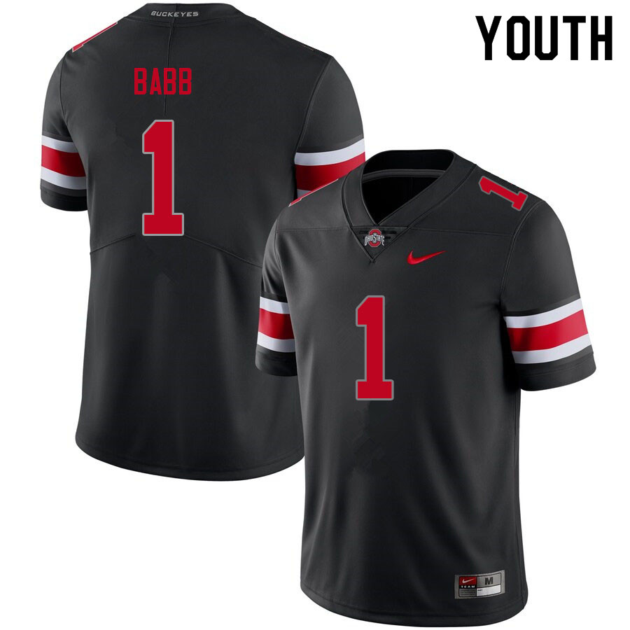 Youth #1 Kamryn Babb Ohio State Buckeyes College Football Jerseys Sale-Blackout